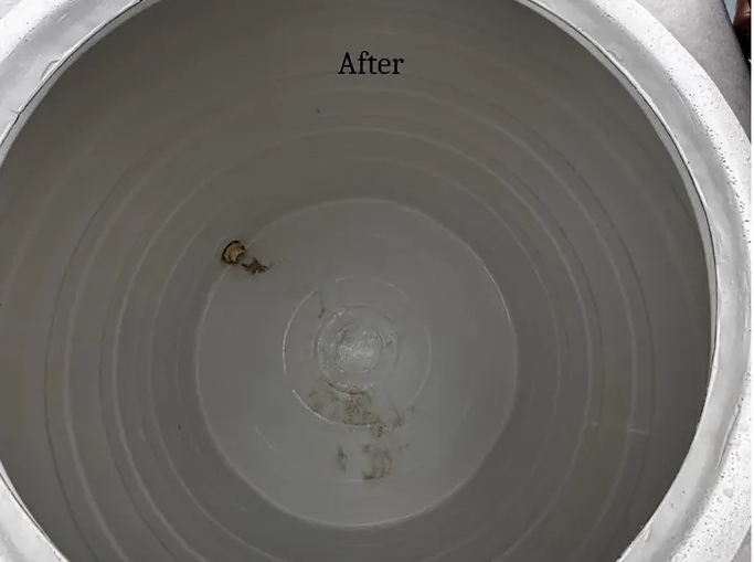 Tank after cleaning